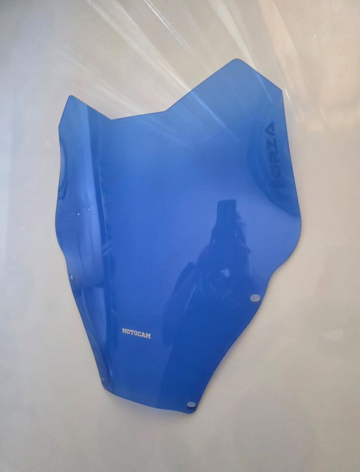 MOTOCAM Honda Forza 250 Ön Cam 2021-2026 Model 43cm Mavi Renkli 4mm