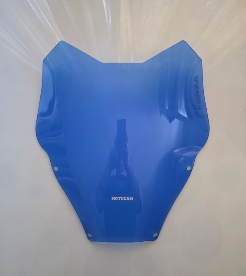 MOTOCAM Honda Forza 250 Ön Cam 2021-2026 Model 43cm Mavi Renkli 4mm