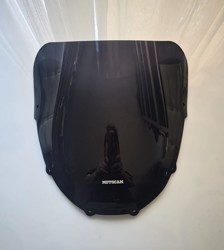 MOTOCAM Kawasaki ZZR 1100 D Ön Cam 1993-2001 Model 40cm Siyah Renkli 4mm