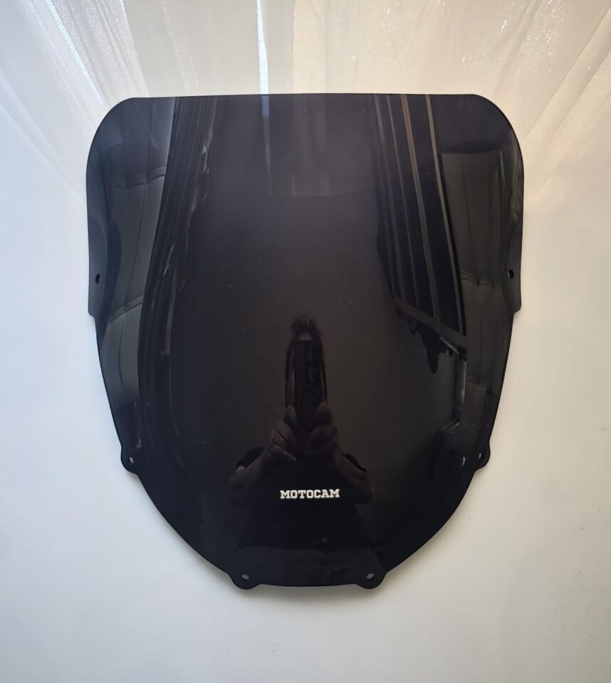 MOTOCAM Kawasaki ZZR 1100 D Ön Cam 1993-2001 Model 40cm Siyah Renkli 4mm