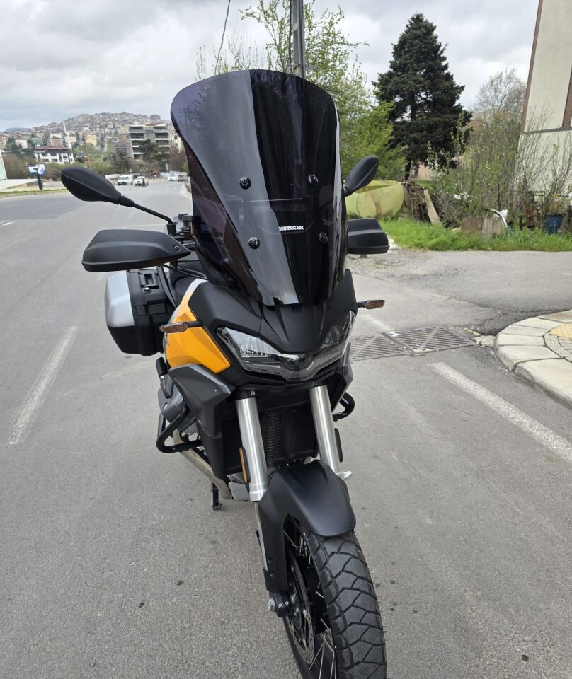 MOTOCAM Moto Guzzi Stelvio Ön Cam 2024-2026 Model 55cm Siyah Renkli 4mm
