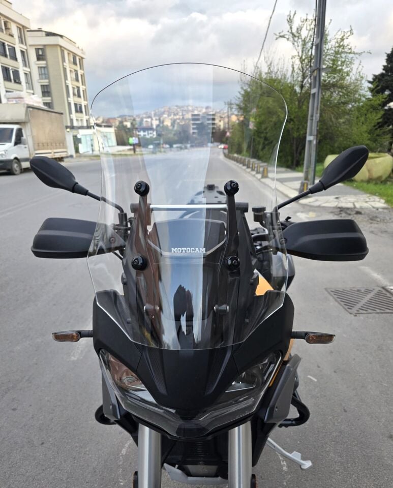 MOTOCAM Moto Guzzi Stelvio Ön Cam 2024-2026 Model 55cm Şeffaf Renkli 4mm
