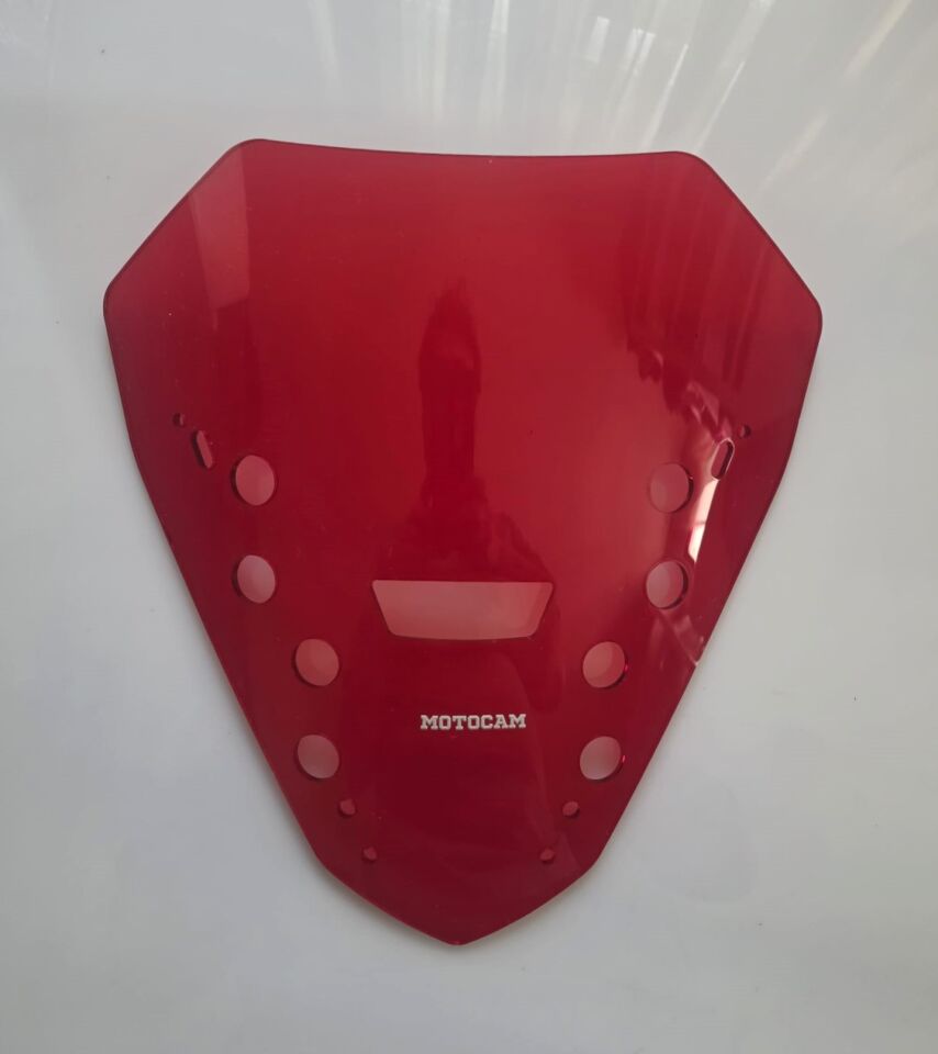 MOTOCAM Yamaha Xmax Ön Cam 2023-2026 Model 36cm Kırmızı Renkli 4mm SPORTİF