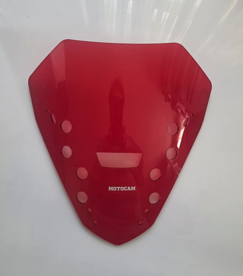 MOTOCAM Yamaha Xmax Ön Cam 2023-2026 Model 36cm Kırmızı Renkli 4mm SPORTİF