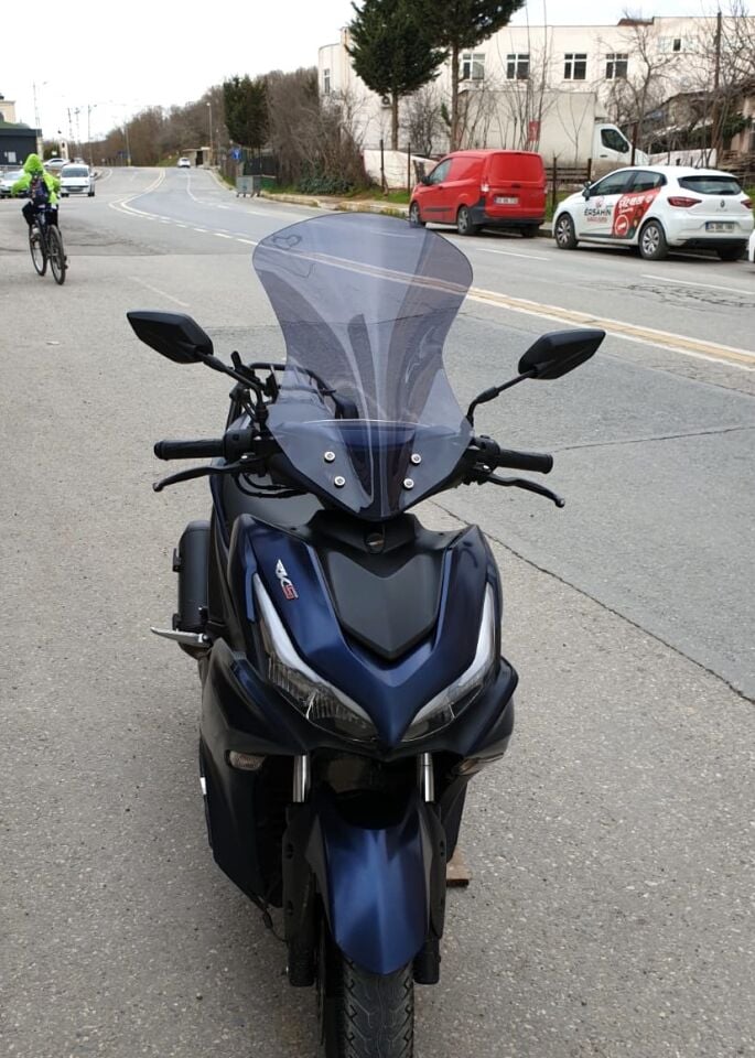 MOTOCAM RKS Arome 125 Ön Cam 2023-2026 Model 54cm Füme Renkli Sportif Model