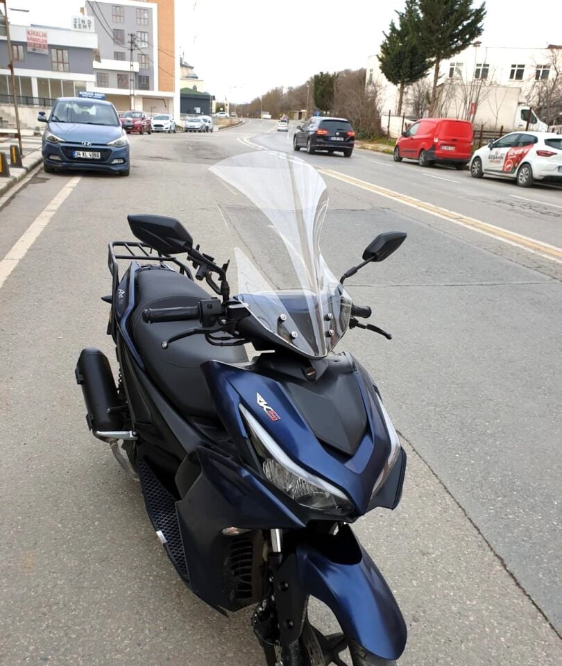 MOTOCAM RKS Arome 125 Ön Cam 2023-2026 Model 54cm Şeffaf Renkli Sportif Model