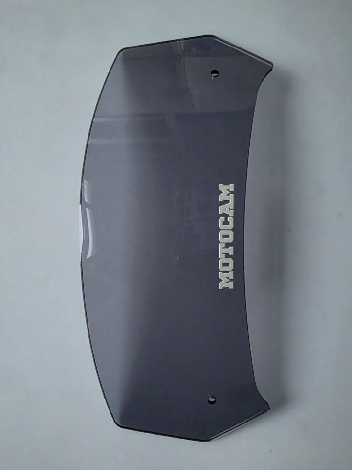 MOTOCAM Rüzgar Saptırıcı Deflektör Camı 1 Delikli 32x12cm Füme Renkli   (APARATSIZDIR)