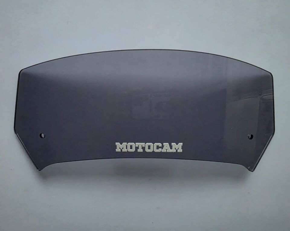 MOTOCAM Rüzgar Saptırıcı Deflektör Camı 1 Delikli 32x12cm Füme Renkli   (APARATSIZDIR)