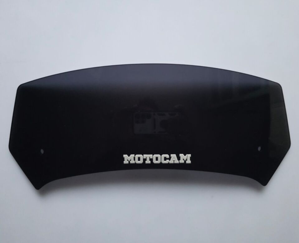 MOTOCAM Rüzgar Saptırıcı Deflektör Camı 1 Delikli 32x12cm Siyah Renkli   (APARATSIZDIR)