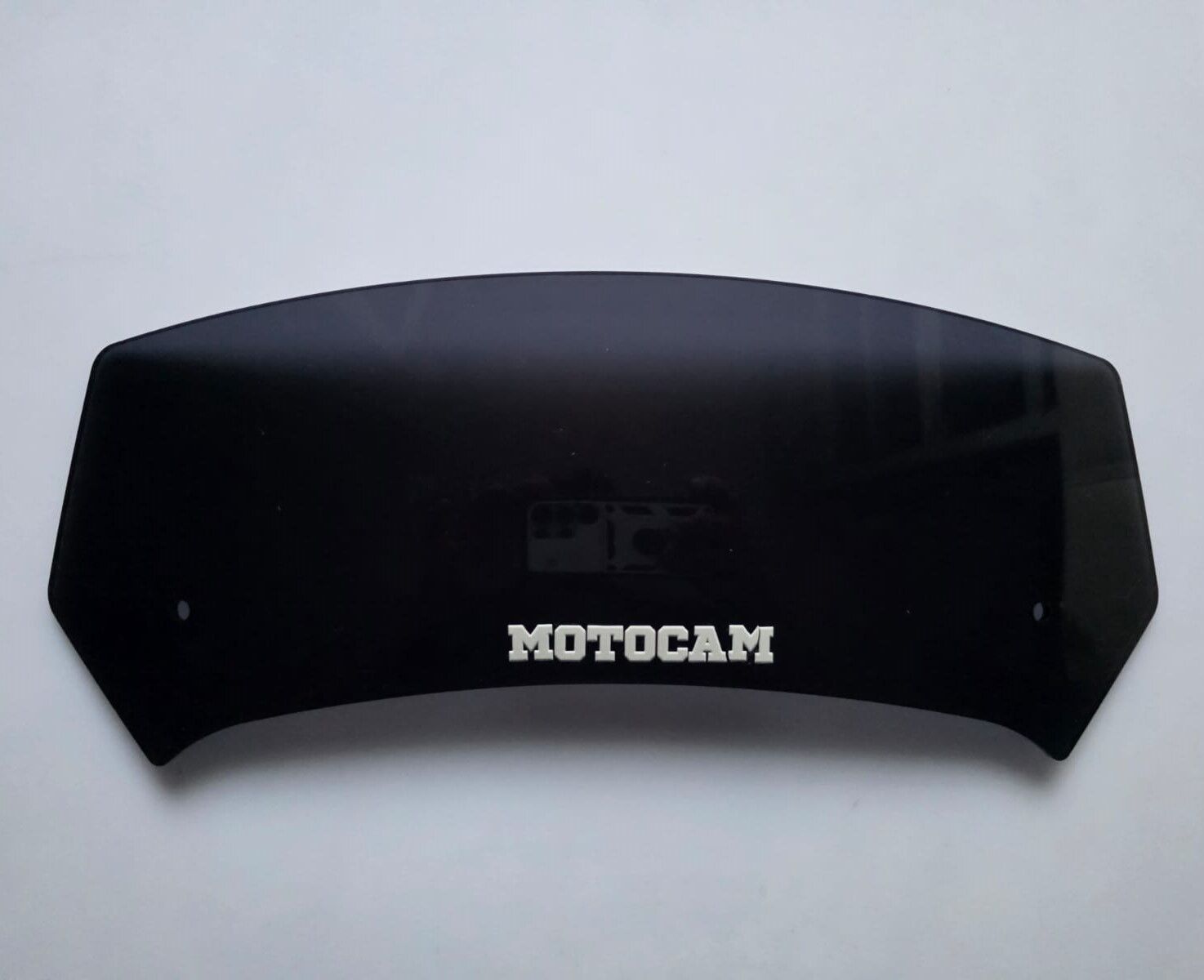 MOTOCAM Rüzgar Saptırıcı Deflektör Camı 1 Delikli 32x12cm Siyah Renkli   (APARATSIZDIR)