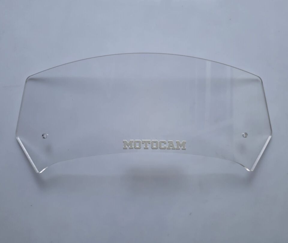 MOTOCAM Rüzgar Saptırıcı Deflektör Camı 1 Delikli 32x12cm Şeffaf Renkli   (APARATSIZDIR)