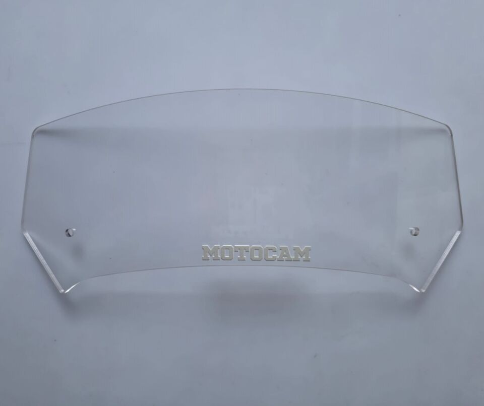 MOTOCAM Rüzgar Saptırıcı Deflektör Camı 1 Delikli 32x12cm Şeffaf Renkli   (APARATSIZDIR)