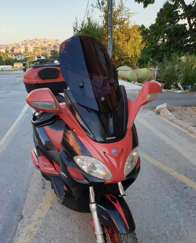 MOTOCAM Piaggio X9 500 Ön Cam 2004-2006 Model 49cm Siyah Renkli 4mm