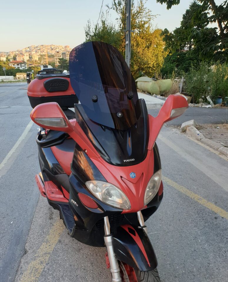 MOTOCAM Piaggio X9 500 Ön Cam 2004-2006 Model 49cm Siyah Renkli 4mm