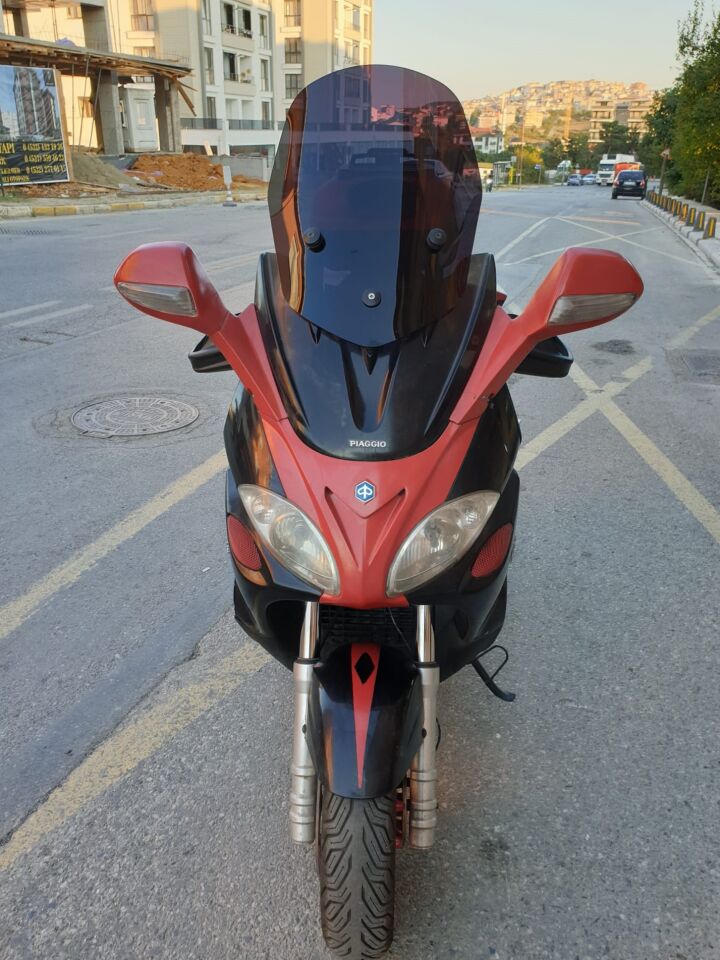 MOTOCAM Piaggio X9 500 Ön Cam 2004-2006 Model 49cm Siyah Renkli 4mm