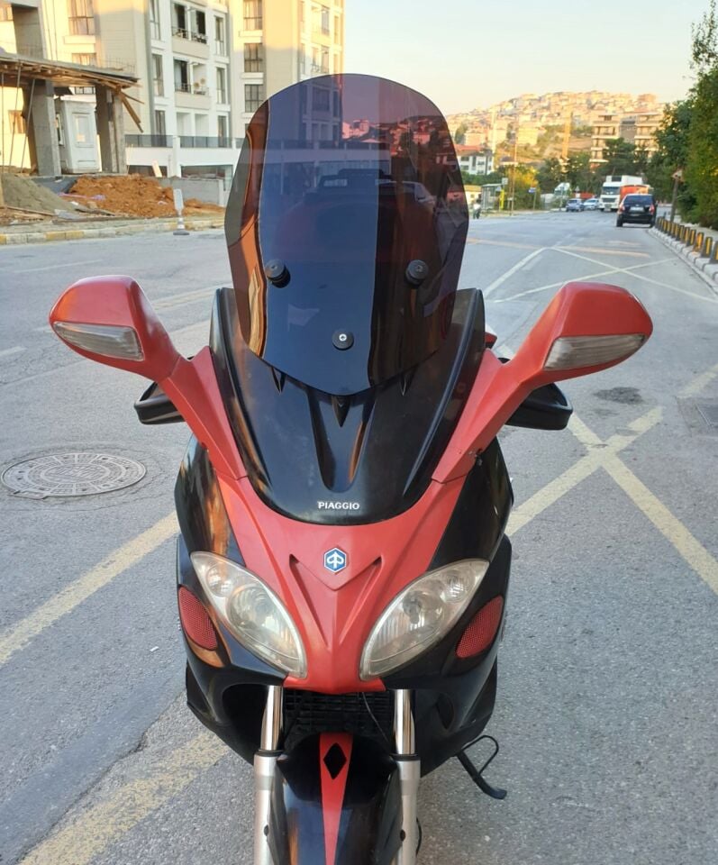 MOTOCAM Piaggio X9 500 Ön Cam 2004-2006 Model 49cm Siyah Renkli 4mm