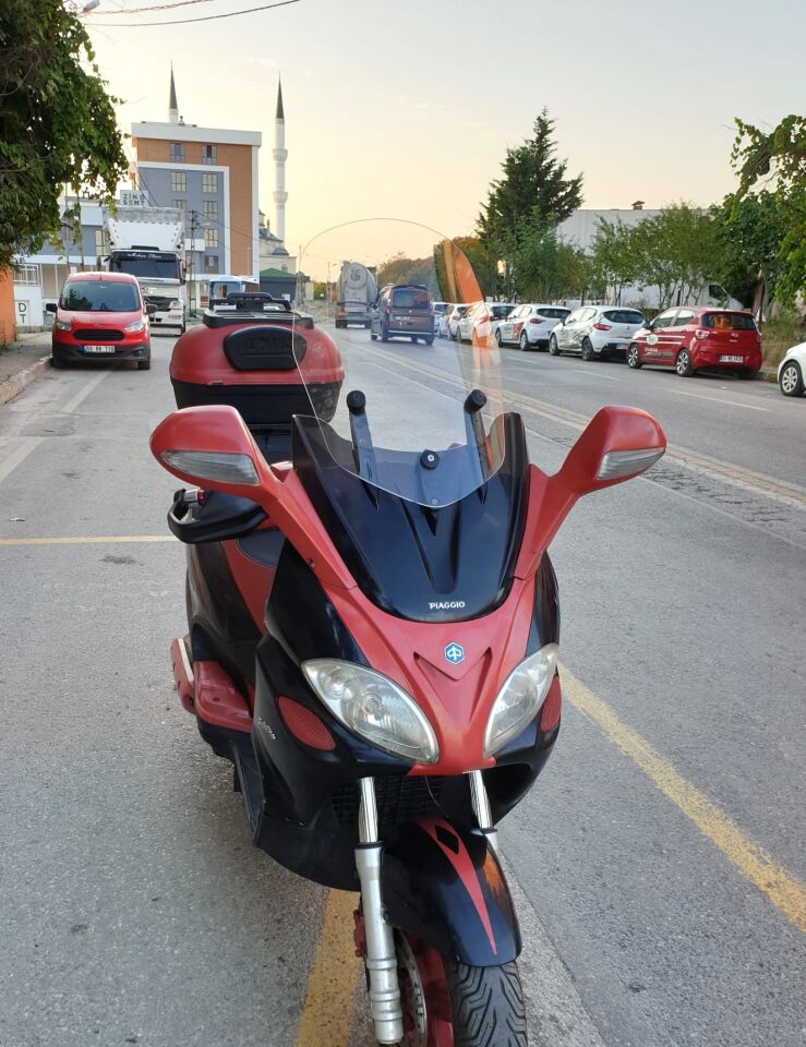 MOTOCAM Piaggio X9 500 Ön Cam 2004-2006 Model 49cm Şeffaf Renkli 4mm