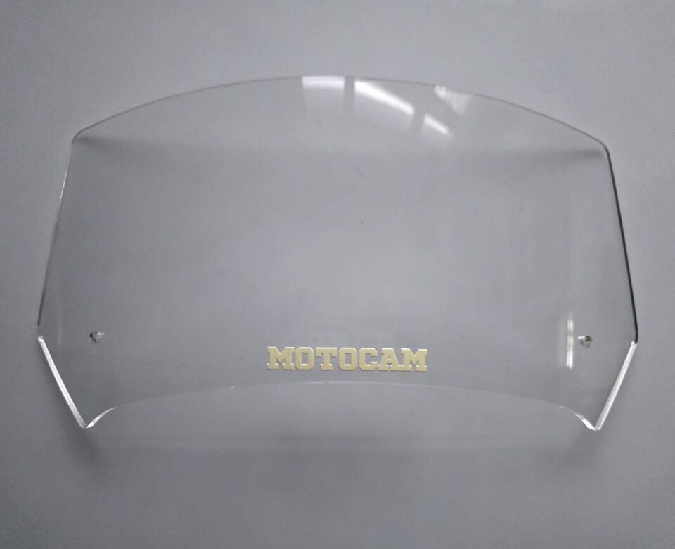 MOTOCAM Rüzgar Saptırıcı Deflektör Camı 1 Delikli 32x15cm Şeffaf Renkli   (APARATSIZDIR)