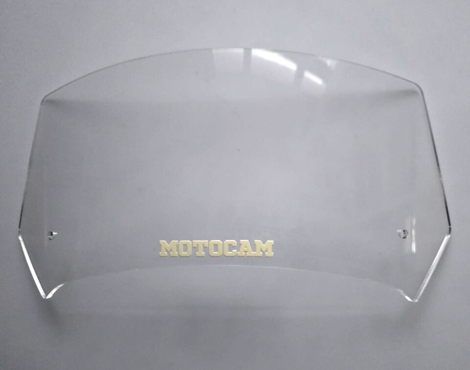 MOTOCAM Rüzgar Saptırıcı Deflektör Camı 1 Delikli 32x15cm Şeffaf Renkli   (APARATSIZDIR)