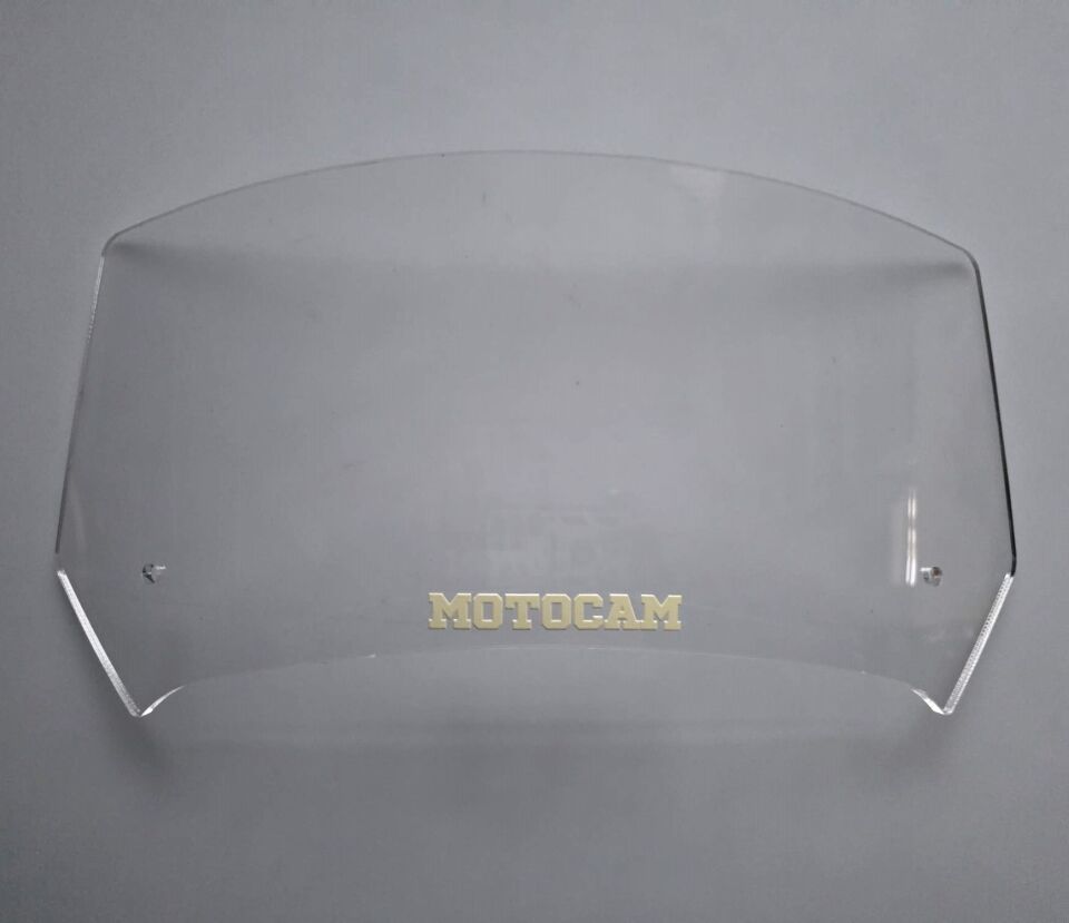 MOTOCAM Rüzgar Saptırıcı Deflektör Camı 1 Delikli 32x15cm Şeffaf Renkli   (APARATSIZDIR)