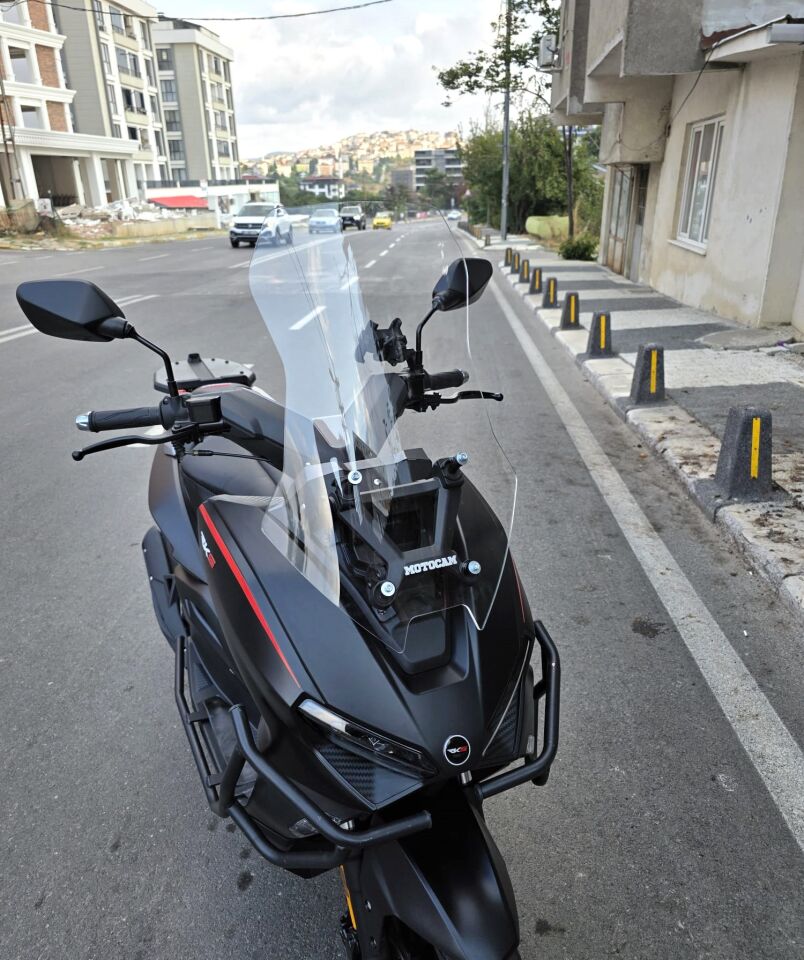 MOTOCAM RKS Lince 125 Ön Cam 2021-2026 Model 55cm Şeffaf Renkli 4mm KISA