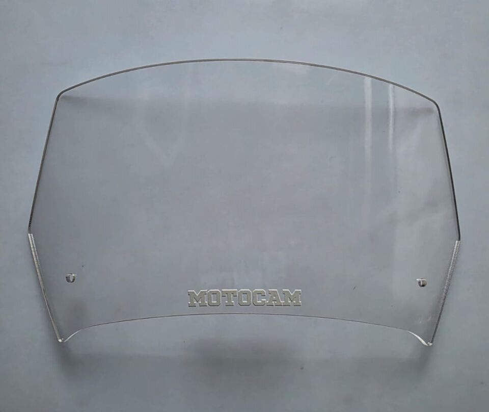 MOTOCAM Rüzgar Saptırıcı Deflektör Camı 1 Delikli 32x18cm Şeffaf Renkli   (APARATSIZDIR)