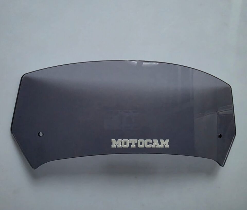 MOTOCAM Rüzgar Saptırıcı Deflektör Camı 1 Delikli 35x12cm Füme Renkli   (APARATSIZDIR)