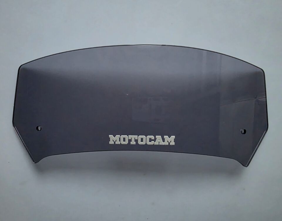 MOTOCAM Rüzgar Saptırıcı Deflektör Camı 1 Delikli 35x12cm Füme Renkli   (APARATSIZDIR)