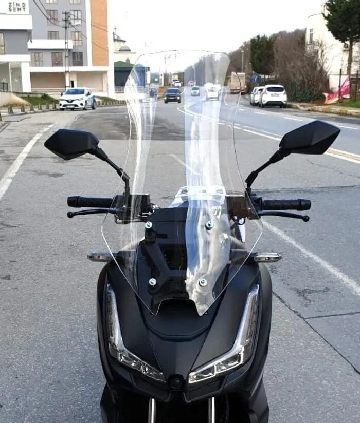 MOTOCAM RKS Lince 125 Ön Cam 2021-2026 Model 65cm Şeffaf Renkli 4mm ORTA BOYLU