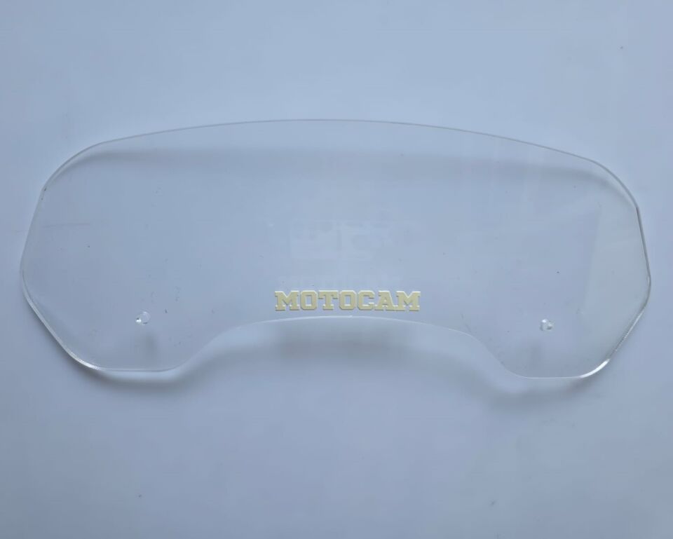 MOTOCAM Rüzgar Saptırıcı Deflektör Camı 1 Delikli 35x12cm Şeffaf Renkli   (APARATSIZDIR)