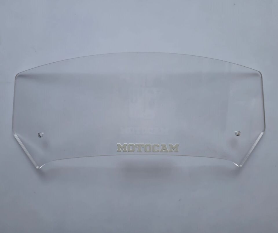 MOTOCAM Rüzgar Saptırıcı Deflektör Camı 1 Delikli 35x12cm Şeffaf Renkli   (APARATSIZDIR)