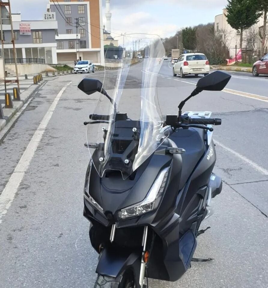 MOTOCAM RKS Lince 125 Ön Cam 2021-2026 Model 75cm Şeffaf Renkli 4mm UZUN