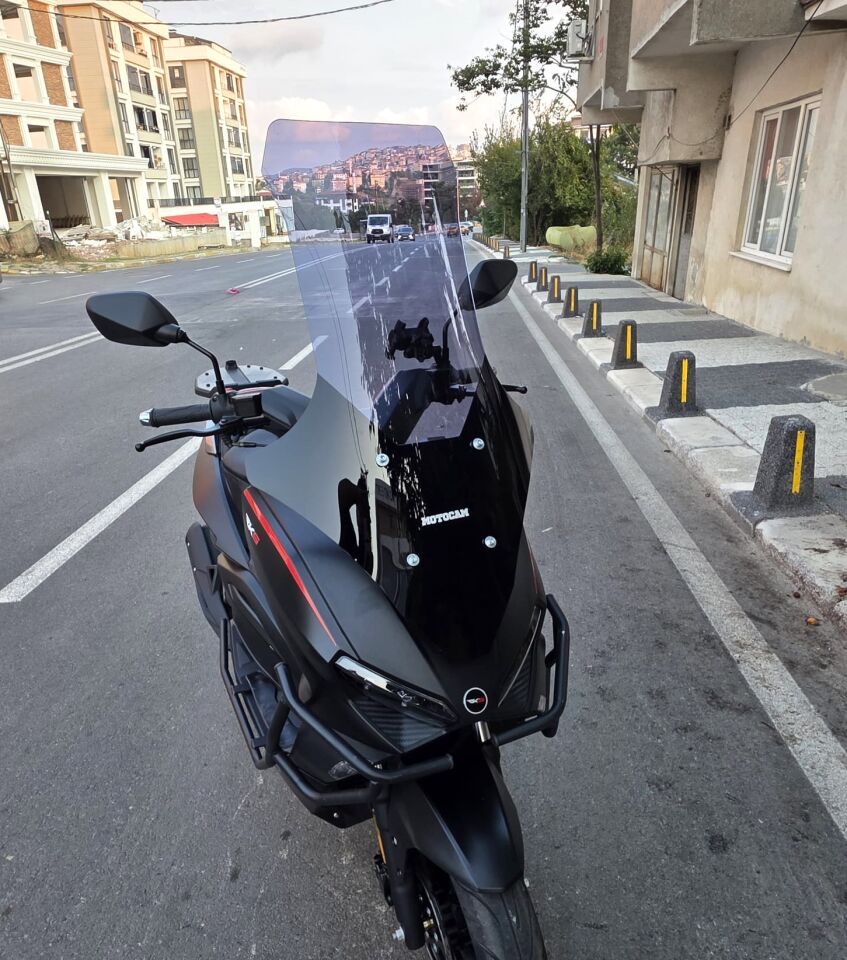 MOTOCAM RKS Lince 125 Ön Cam 2021-2026 Model 78cm Füme Renkli 4mm UZUN