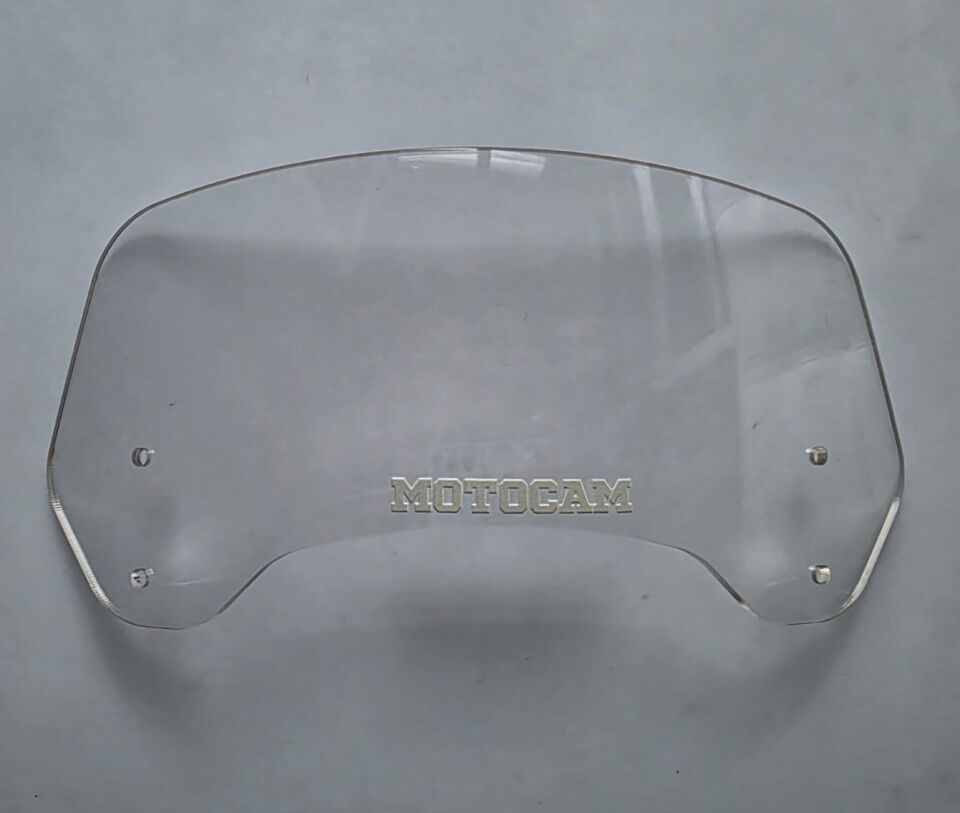 MOTOCAM Rüzgar Saptırıcı Deflektör Camı 1 Delikli 35x15cm Şeffaf Renkli   (APARATSIZDIR)