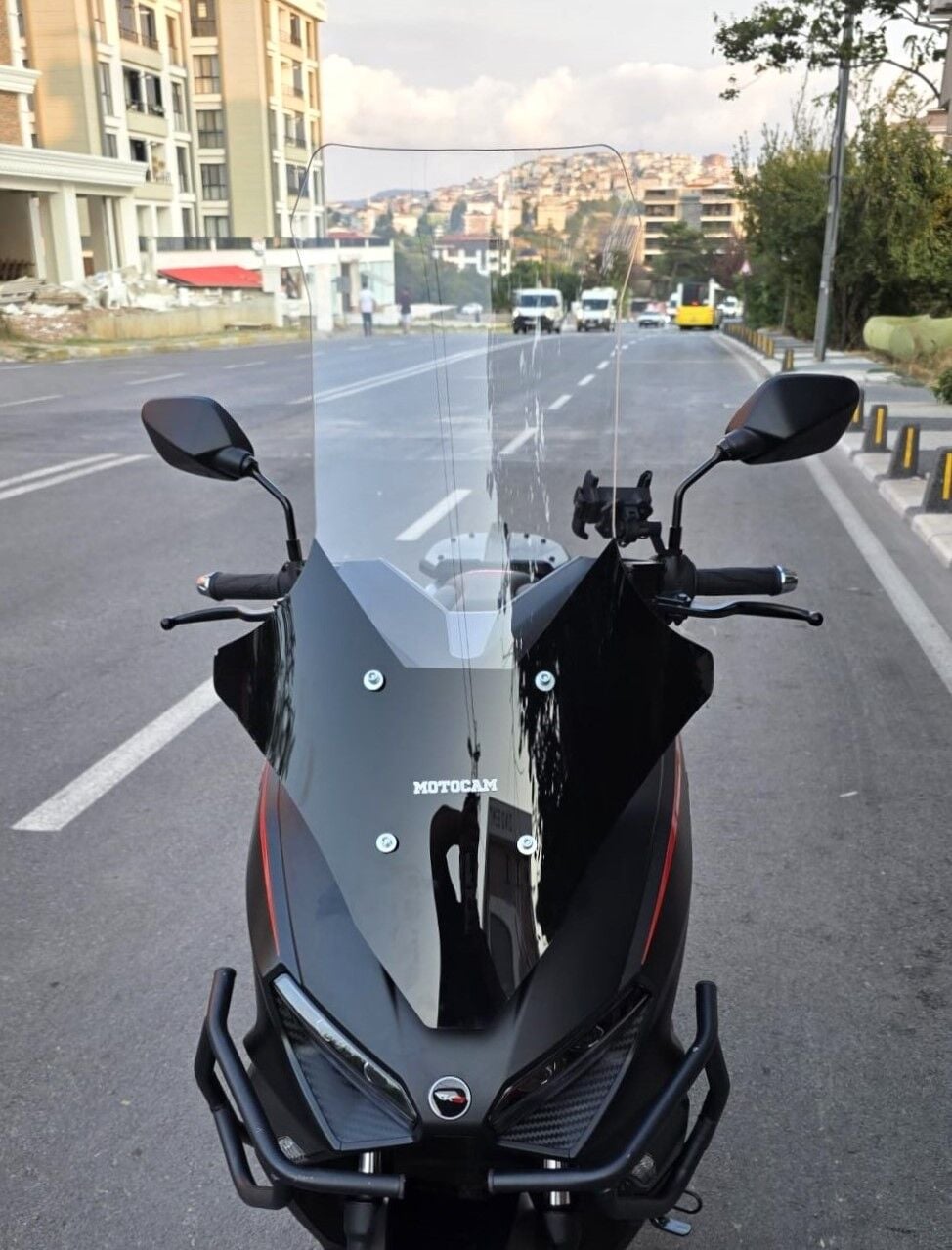 MOTOCAM RKS Lince 125 Ön Cam 2021-2026 Model 78cm Şeffaf Renkli 4mm UZUN