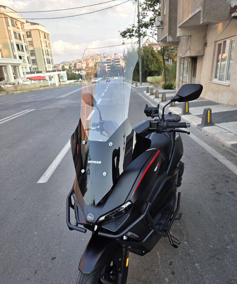 MOTOCAM RKS Lince 125 Ön Cam 2021-2026 Model 78cm Şeffaf Renkli 4mm UZUN