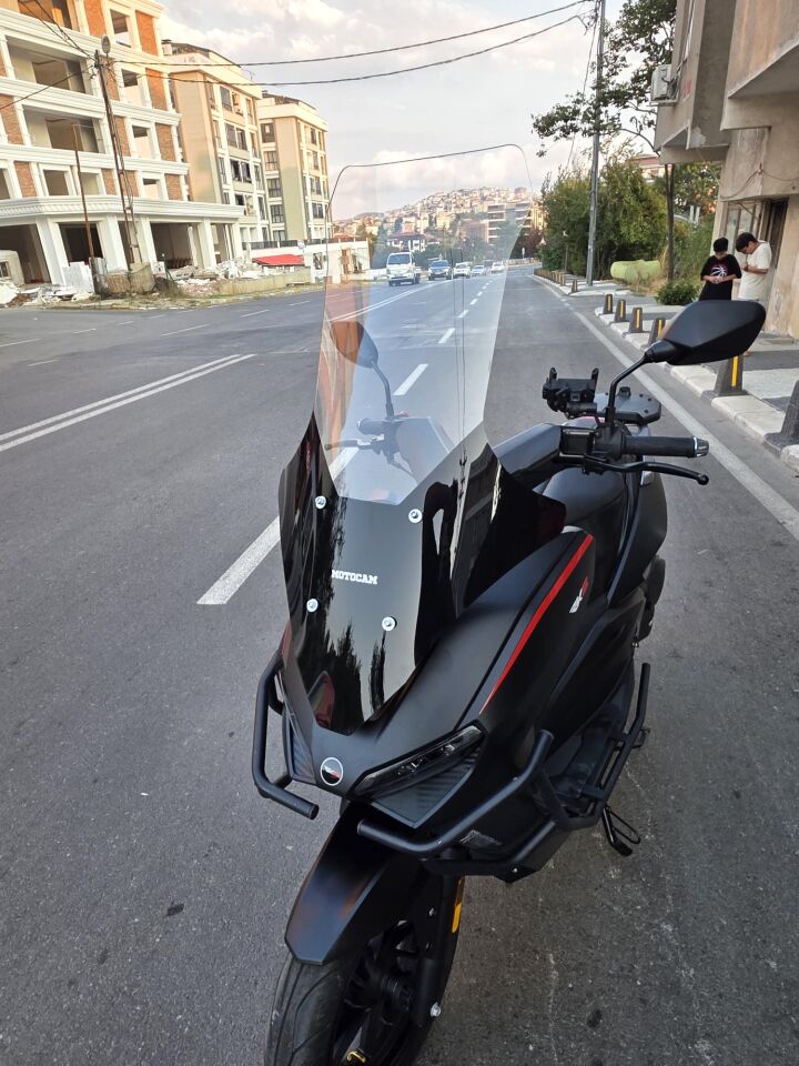 MOTOCAM RKS Lince 125 Ön Cam 2021-2026 Model 78cm Şeffaf Renkli 4mm UZUN