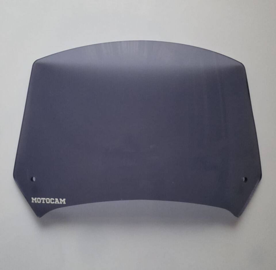 MOTOCAM Rüzgar Saptırıcı Deflektör Camı 1 Delikli 35x18cm Füme Renkli   (APARATSIZDIR)