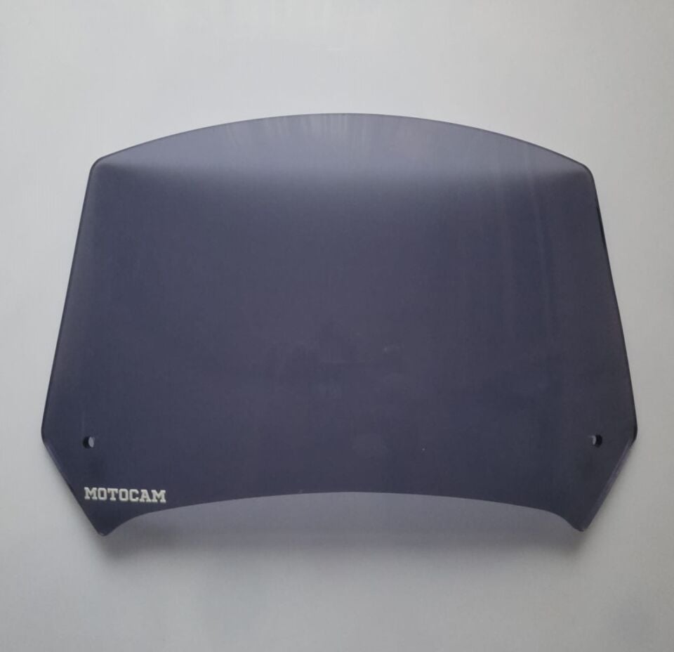 MOTOCAM Rüzgar Saptırıcı Deflektör Camı 1 Delikli 35x18cm Füme Renkli   (APARATSIZDIR)