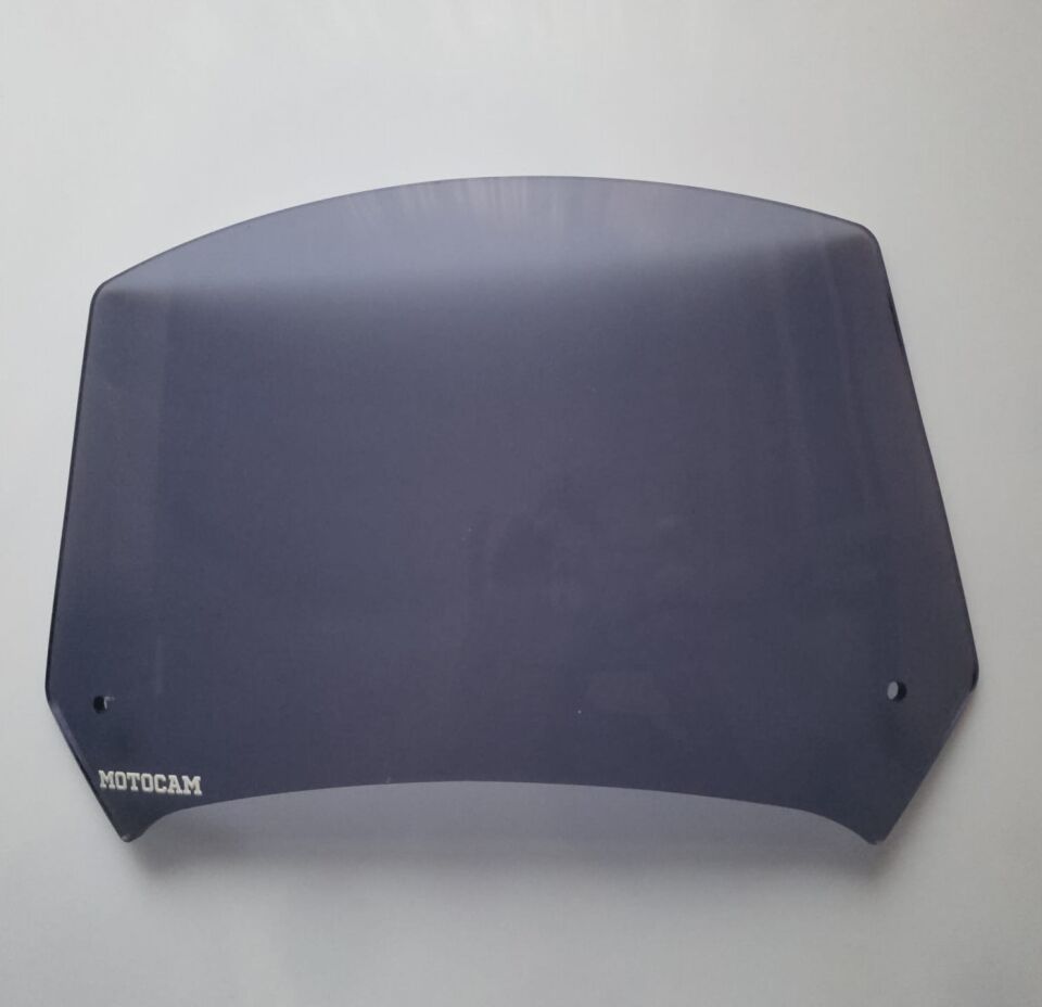 MOTOCAM Rüzgar Saptırıcı Deflektör Camı 1 Delikli 35x18cm Füme Renkli   (APARATSIZDIR)