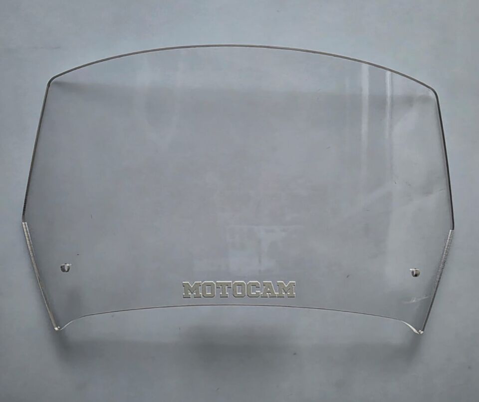 MOTOCAM Rüzgar Saptırıcı Deflektör Camı 1 Delikli 35x18cm Şeffaf Renkli   (APARATSIZDIR)