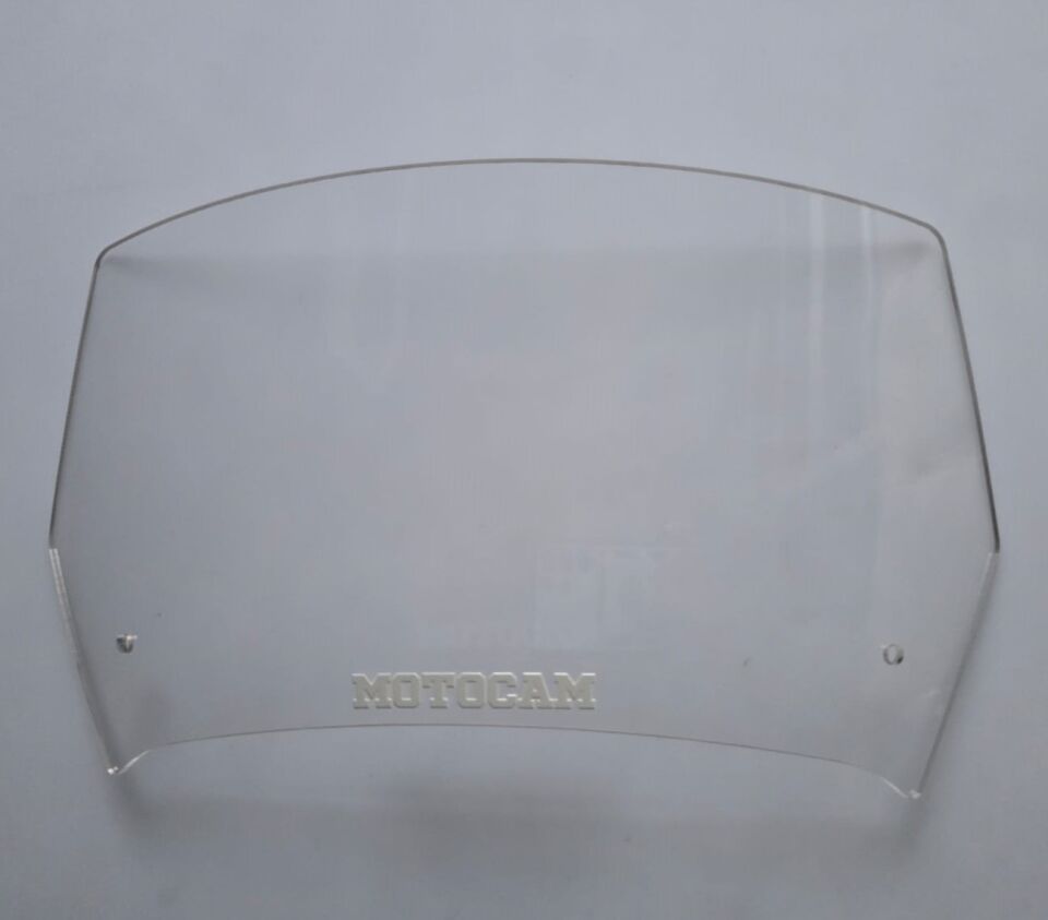 MOTOCAM Rüzgar Saptırıcı Deflektör Camı 1 Delikli 35x18cm Şeffaf Renkli   (APARATSIZDIR)