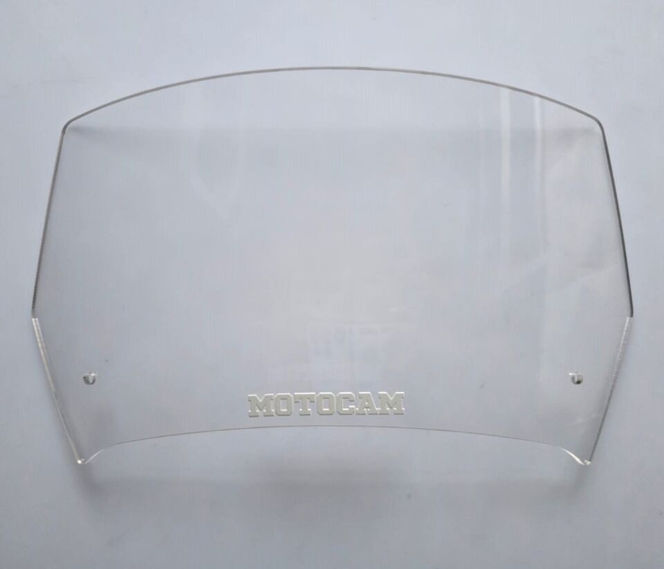 MOTOCAM Rüzgar Saptırıcı Deflektör Camı 1 Delikli 35x18cm Şeffaf Renkli   (APARATSIZDIR)