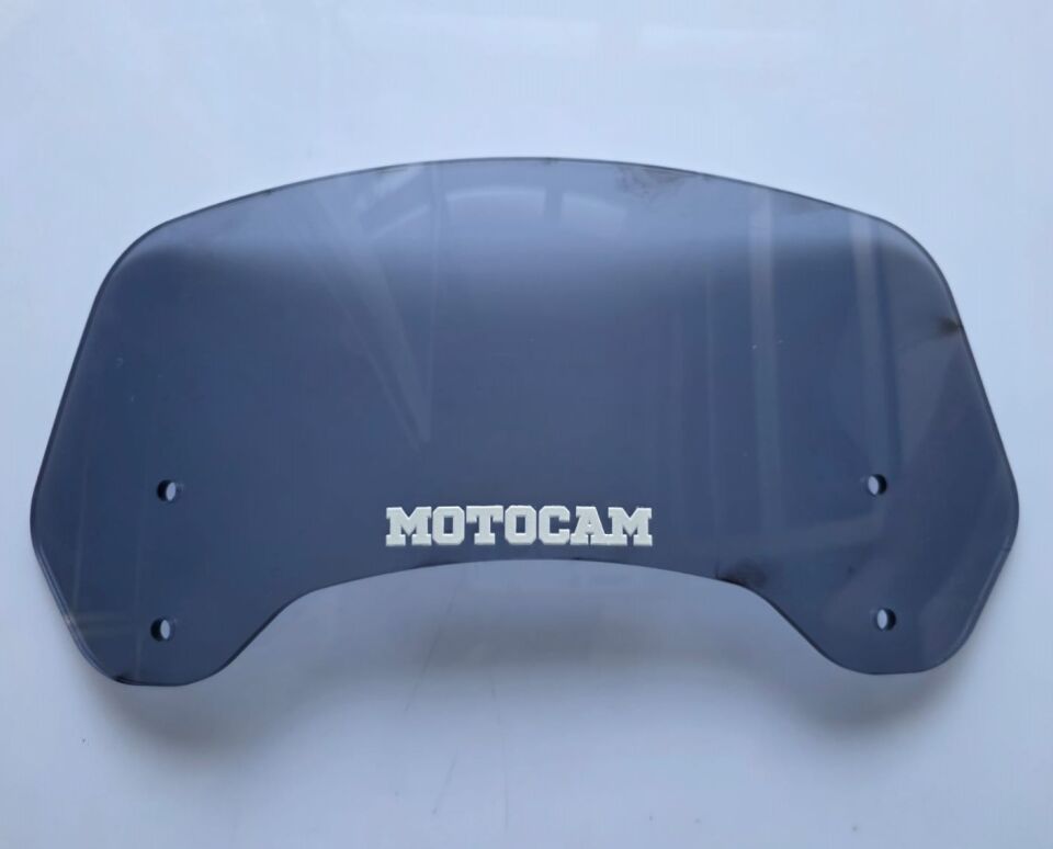 MOTOCAM Rüzgar Saptırıcı Deflektör Camı 2 Delikli 3.5cm 32x12cm Füme Renkli   (APARATSIZDIR)