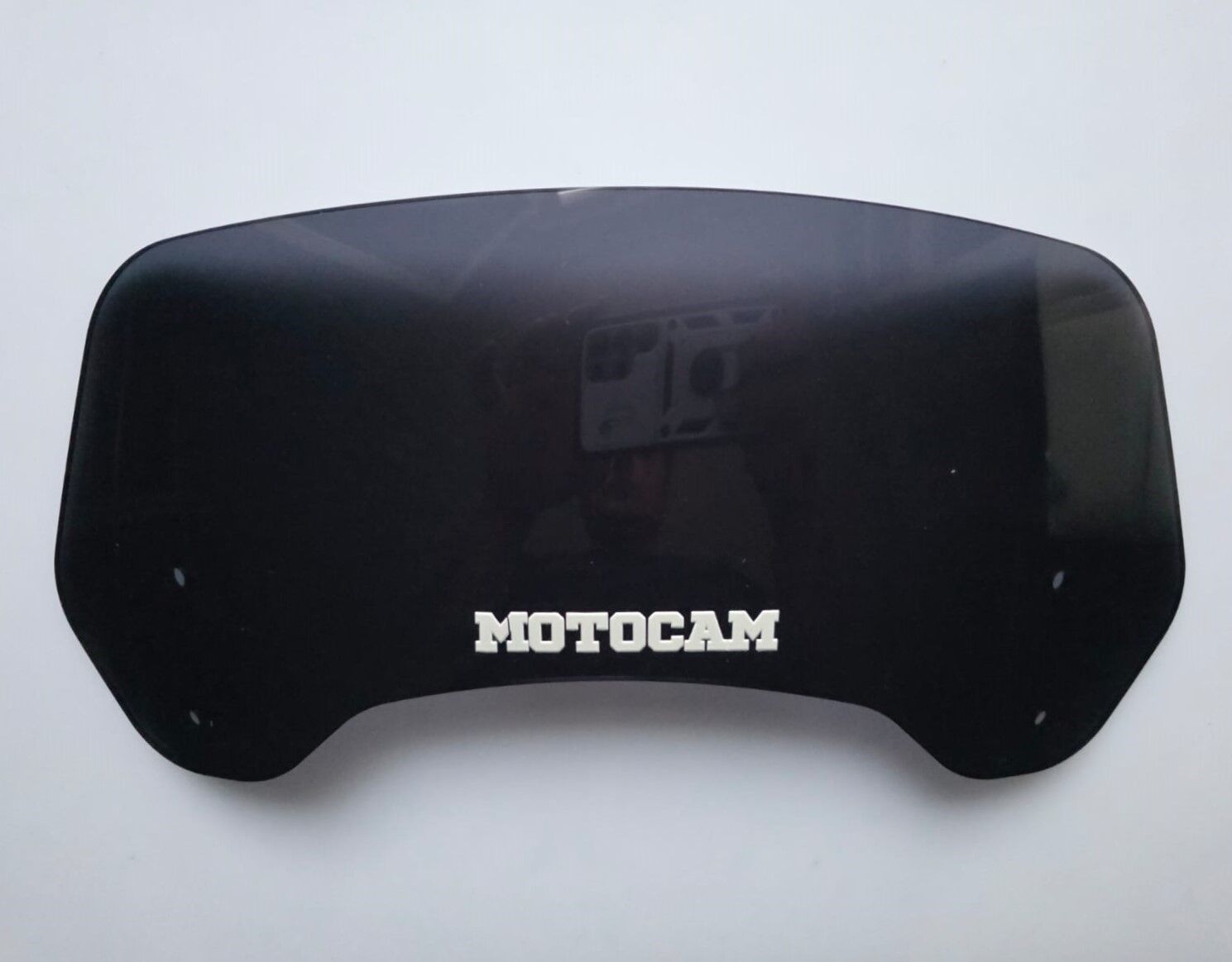 MOTOCAM Rüzgar Saptırıcı Deflektör Camı 2 Delikli 3.5cm 32x12cm Siyah Renkli   (APARATSIZDIR)