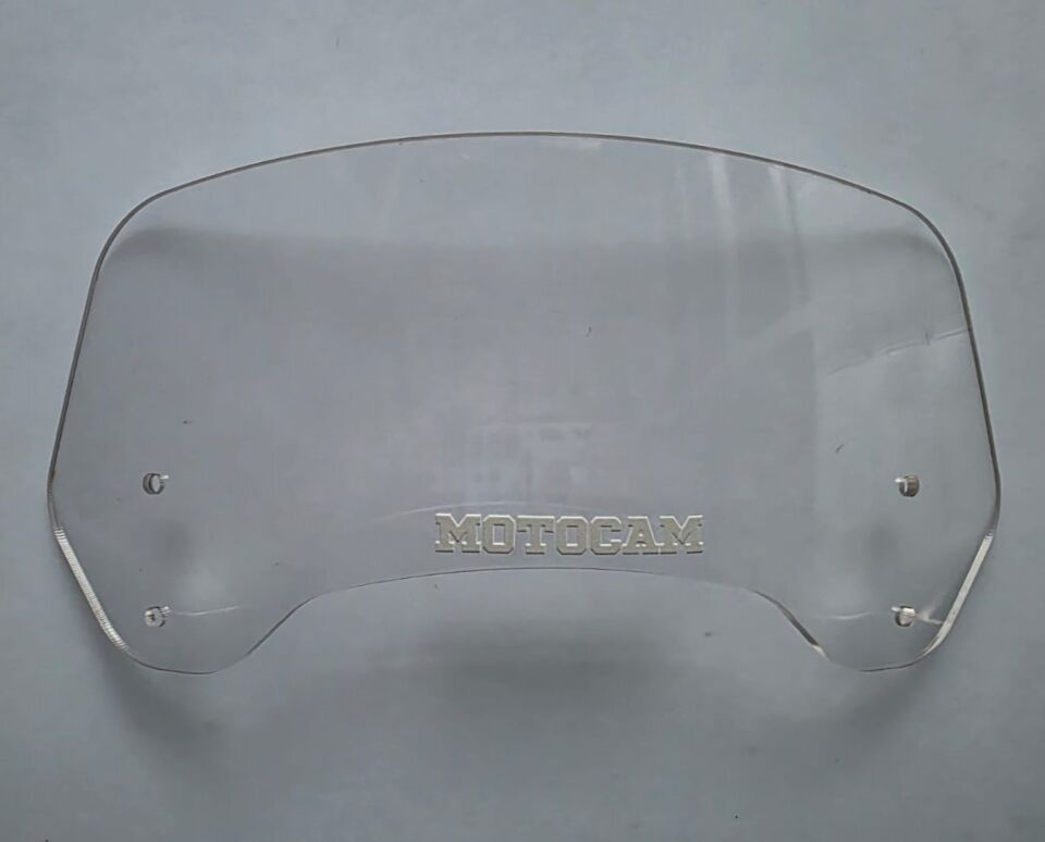 MOTOCAM Rüzgar Saptırıcı Deflektör Camı 2 Delikli 3.5cm 32x12cm Şeffaf Renkli   (APARATSIZDIR)