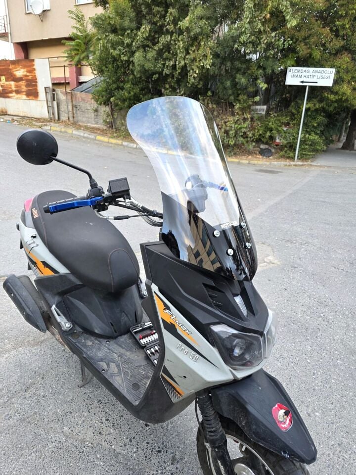 MOTOCAM Altai F1 Max Ön Cam 2021-2026 Model 57cm Şeffaf Renkli 4mm
