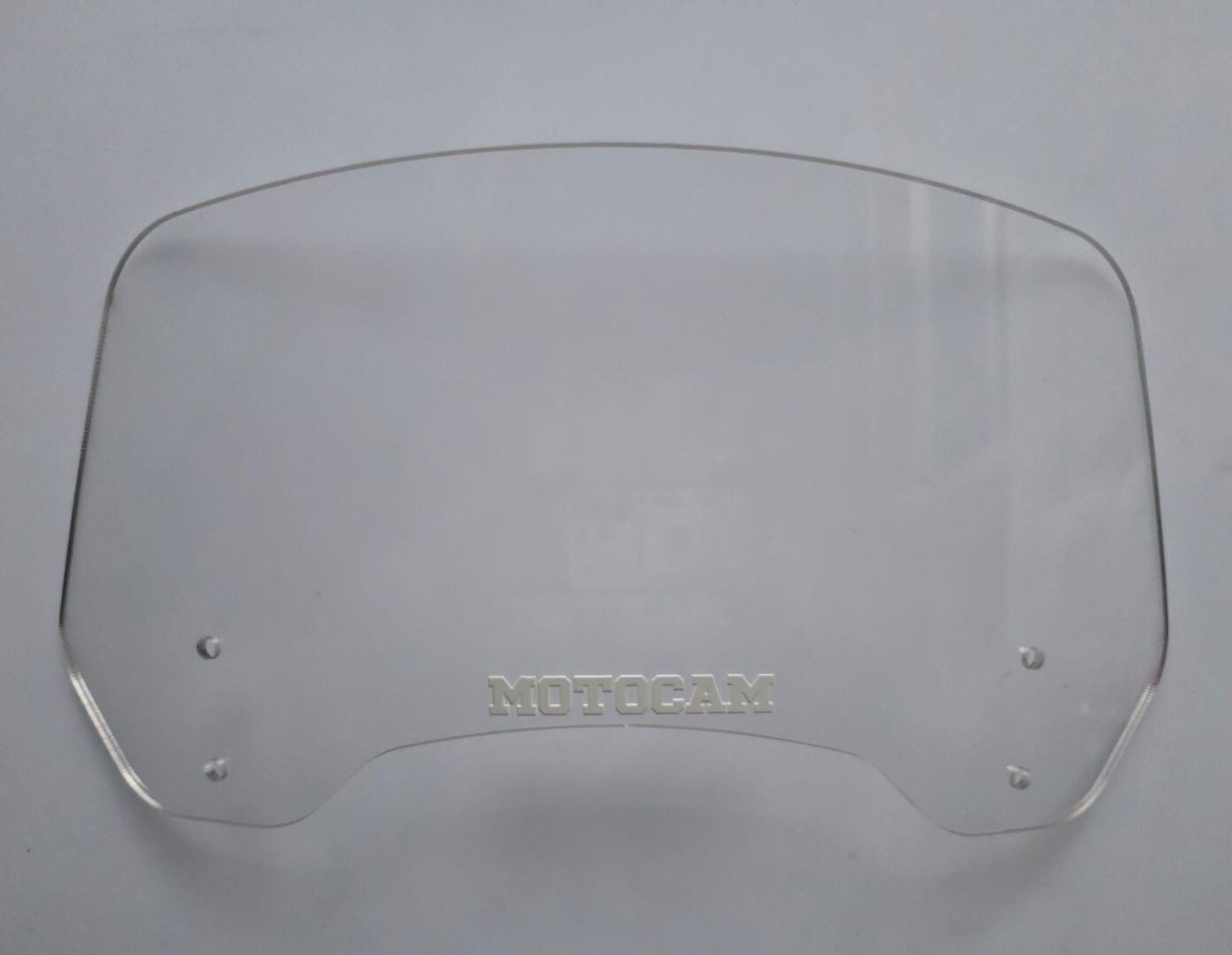 MOTOCAM Rüzgar Saptırıcı Deflektör Camı 2 Delikli 3.5cm 32x15cm Şeffaf Renkli   (APARATSIZDIR)