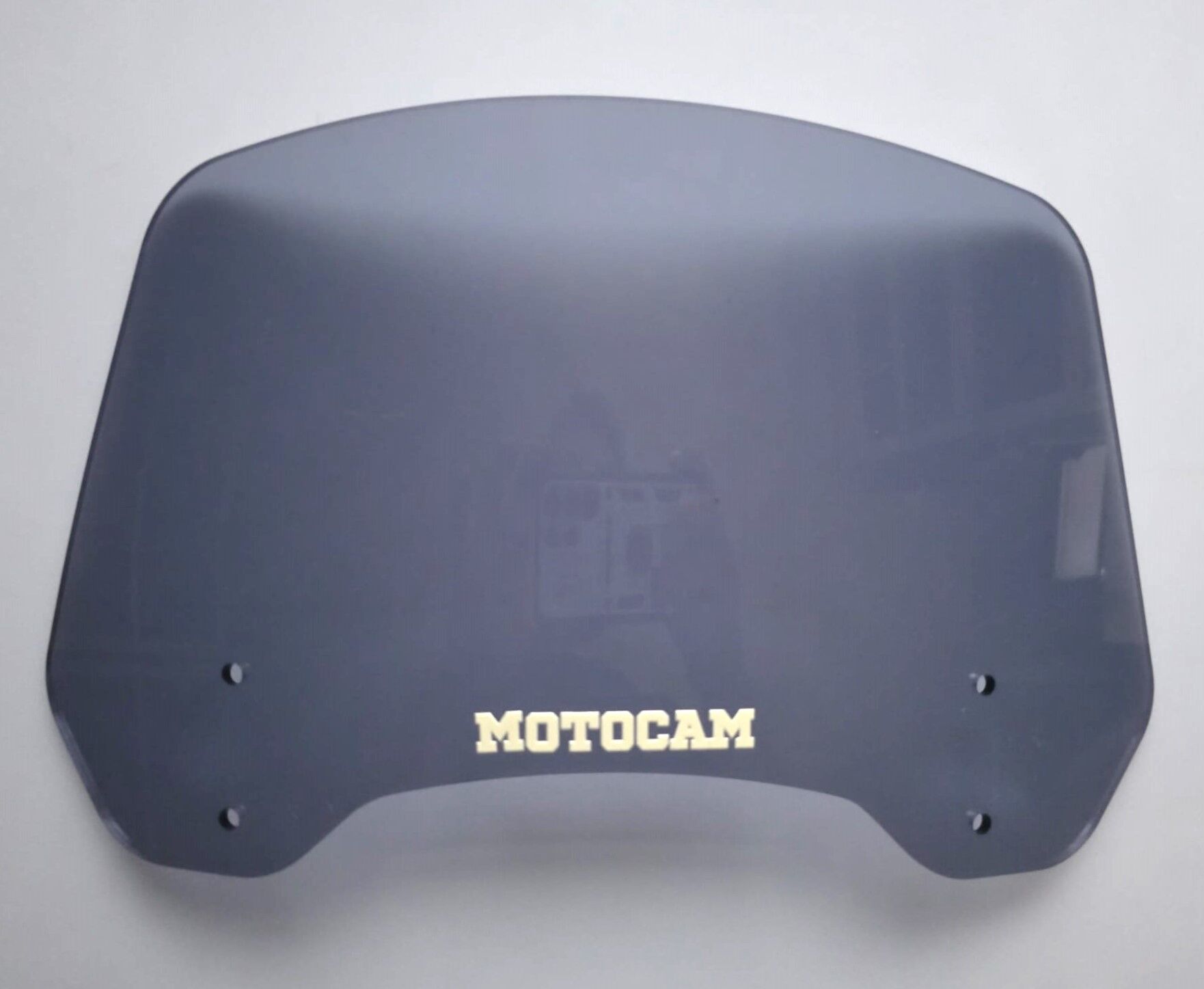 MOTOCAM Rüzgar Saptırıcı Deflektör Camı 2 Delikli 3.5cm 32x18cm Füme Renkli   (APARATSIZDIR)