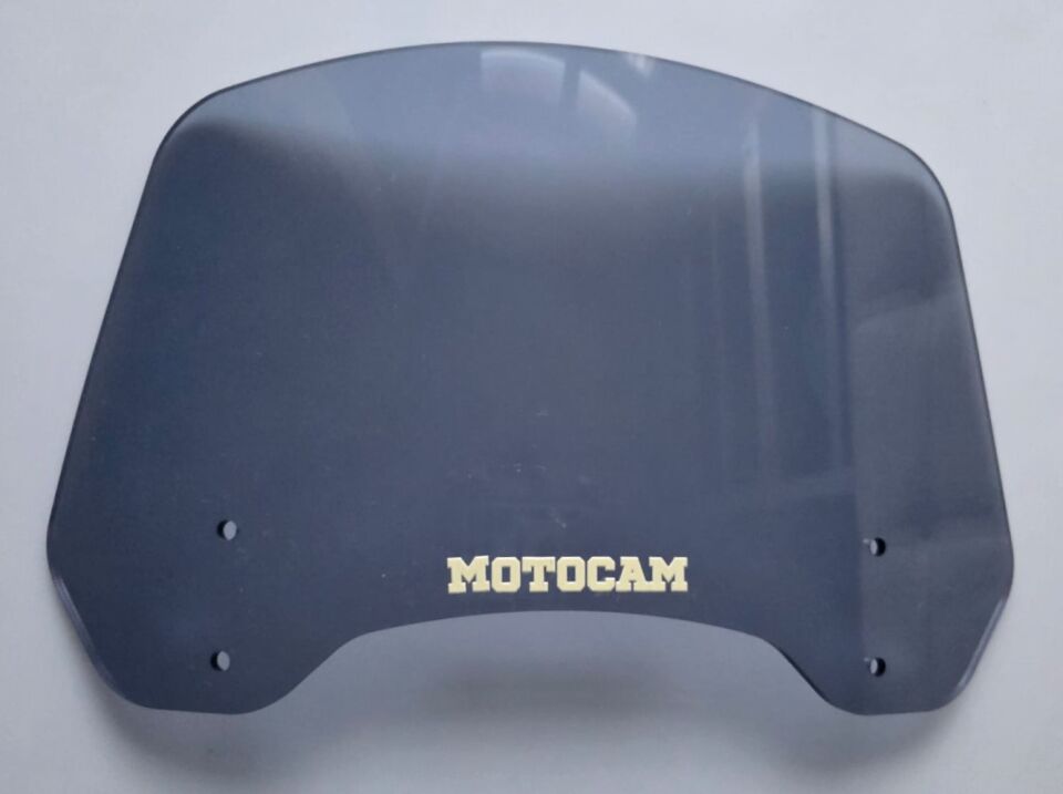 MOTOCAM Rüzgar Saptırıcı Deflektör Camı 2 Delikli 3.5cm 32x18cm Füme Renkli   (APARATSIZDIR)